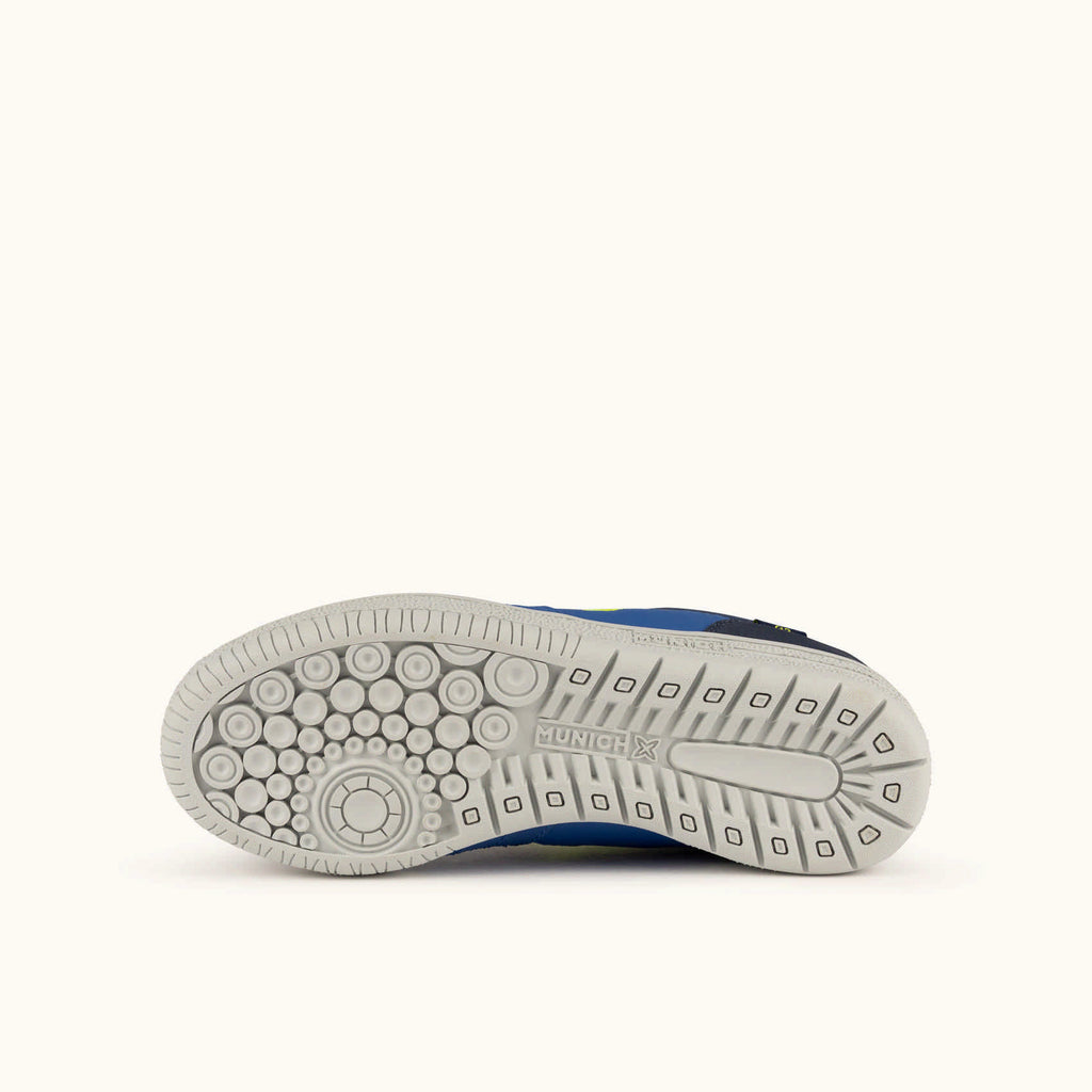 Zapatilla de fútbol sala MUNICH G3 468 azules y amarillo flúor.