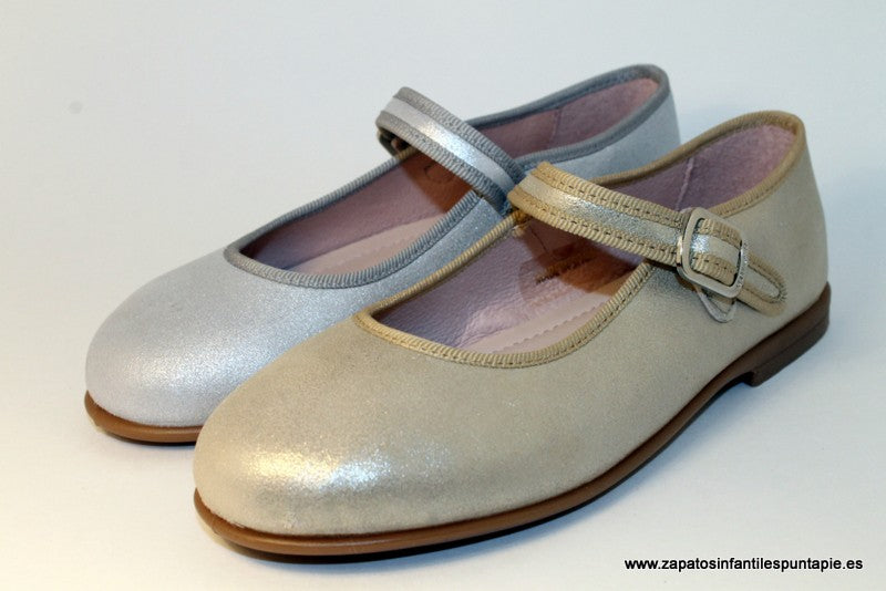 Merceditas Unisa metalizada plata - detalle