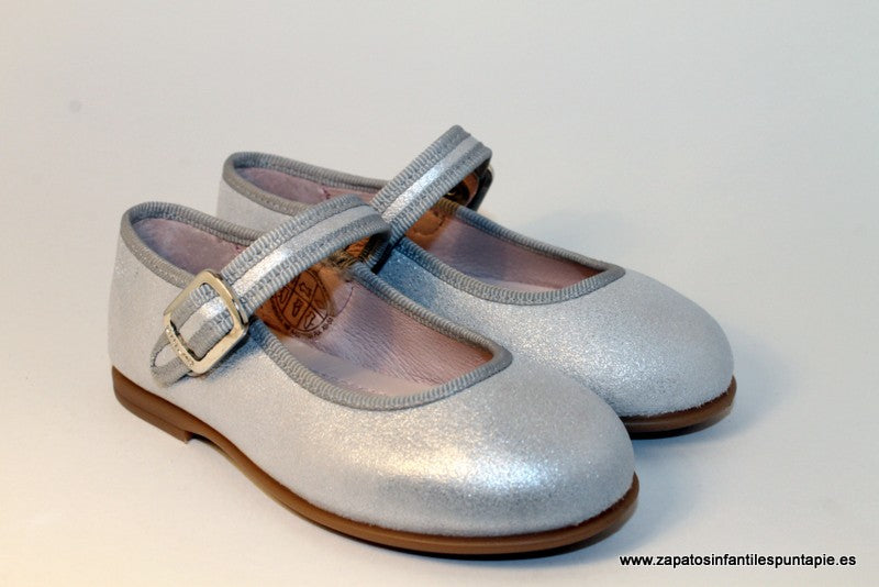 Merceditas Unisa metalizada plata - detalle