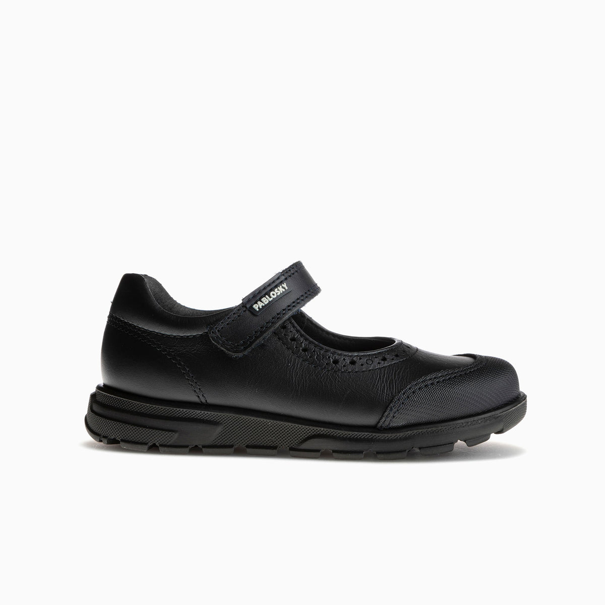 Zapato Colegial Pablosky Velcro Marino - vista lateral