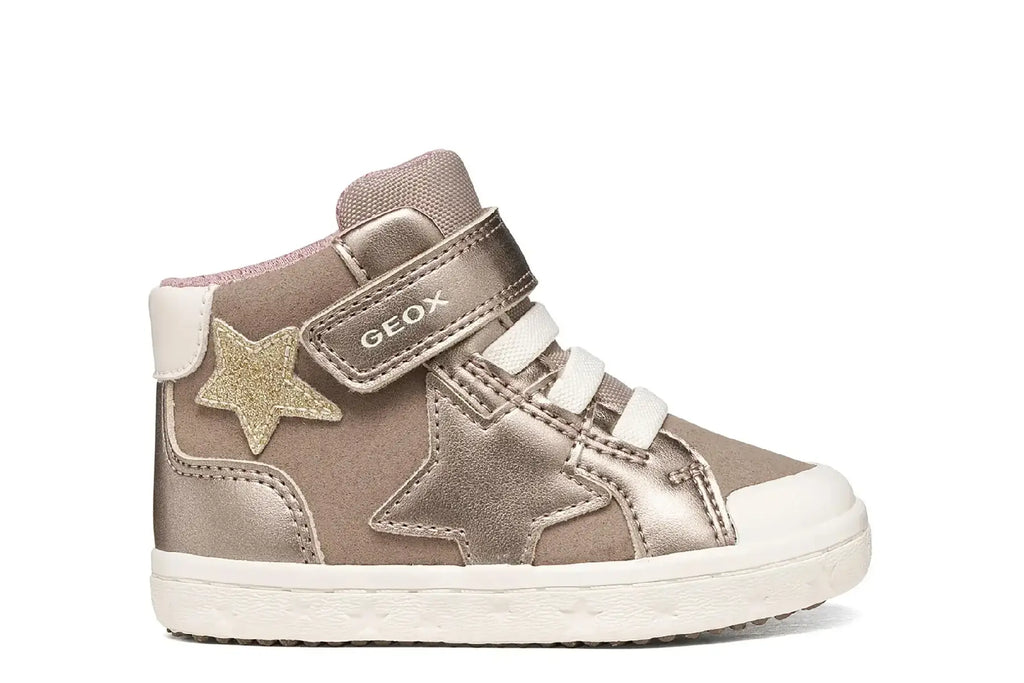 Botín Geox Gisli Girl beige metalizado con velcro