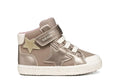 Botín Geox Gisli Girl beige metalizado con velcro