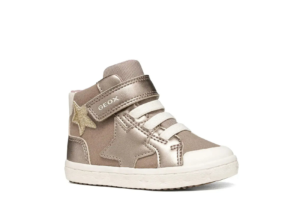Botín Geox Gisli Girl beige metalizado con velcro