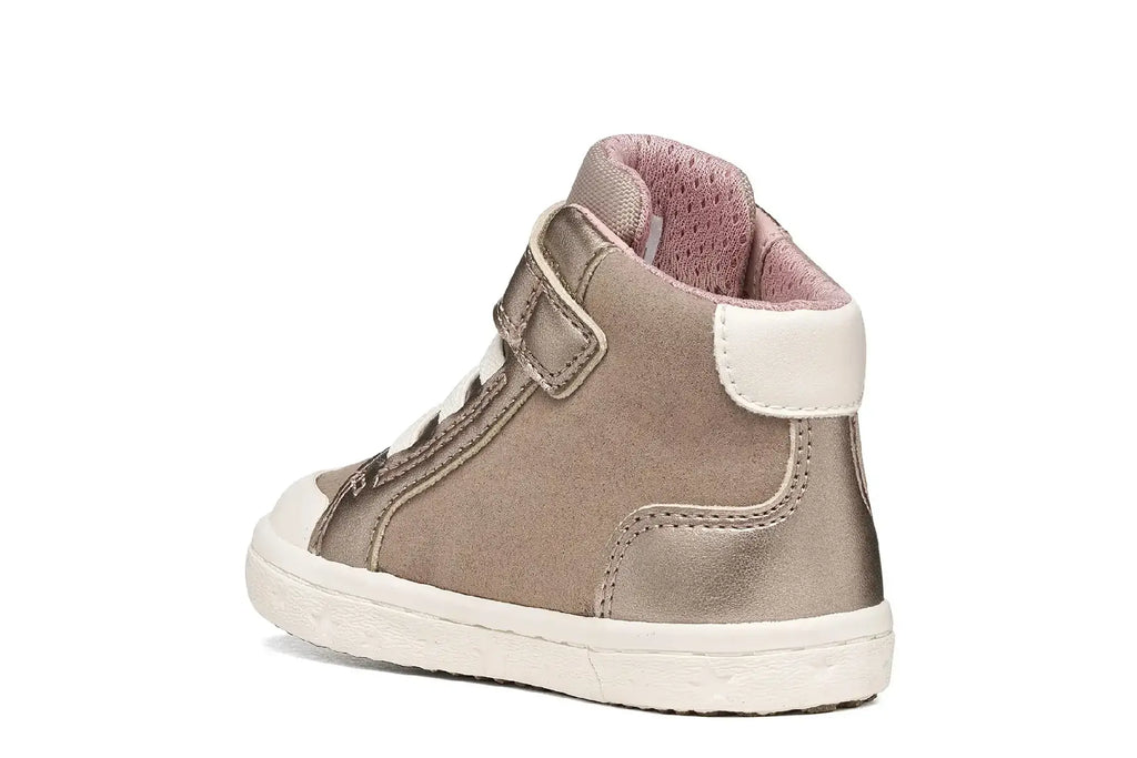 Botín Geox Gisli Girl beige metalizado con velcro