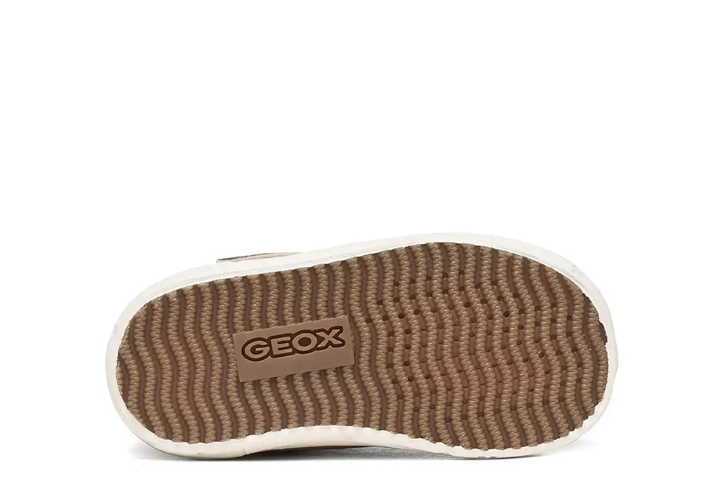 Botín Geox Gisli Girl beige metalizado con velcro