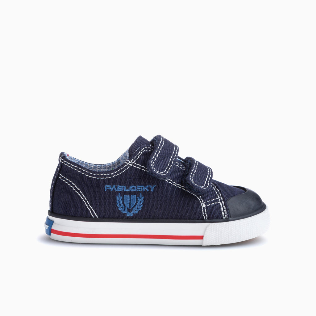 Zapatilla Pablosky Lona Velcro Azul Marino - vista lateral