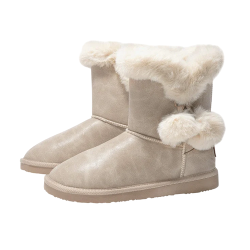 Bota Conguitos Beige Pelo Borla