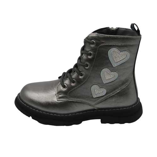 Bota Conguitos Plata Purpurina Corazones