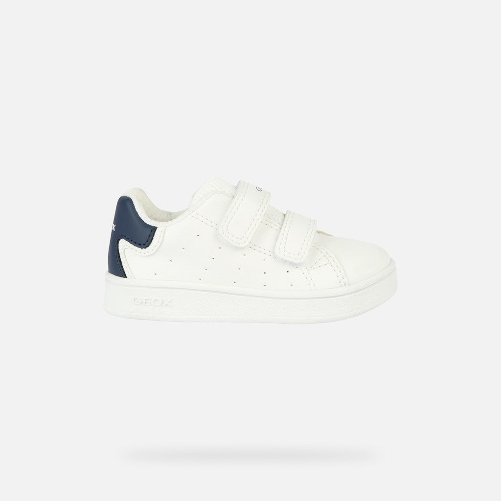 Zapatilla Geox dos velcros blanca azul