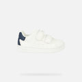 Zapatilla Geox dos velcros blanca azul