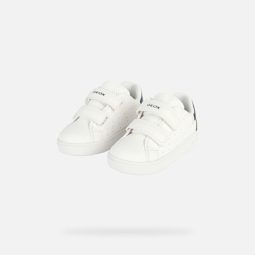 Zapatilla Geox dos velcros blanca azul