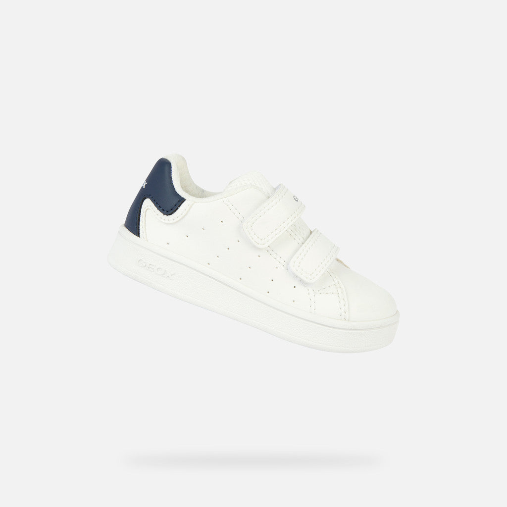 Zapatilla Geox dos velcros blanca azul