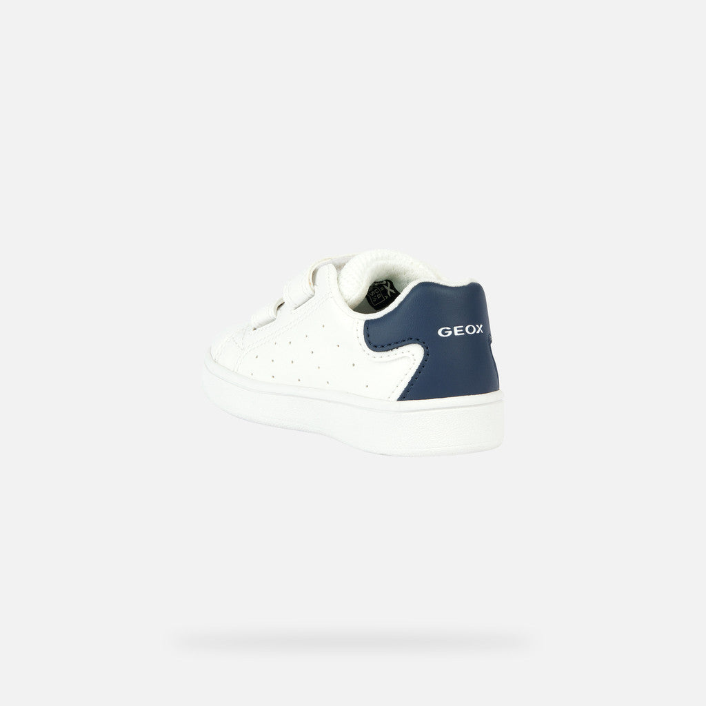 Zapatilla Geox dos velcros blanca azul