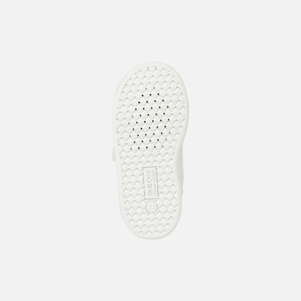 Zapatilla Geox dos velcros blanca azul