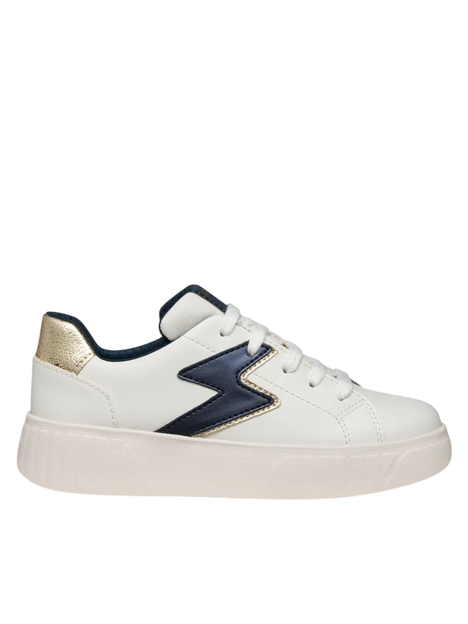 Zapatilla deportiva Rayo Talón Dorado Blanco Azul