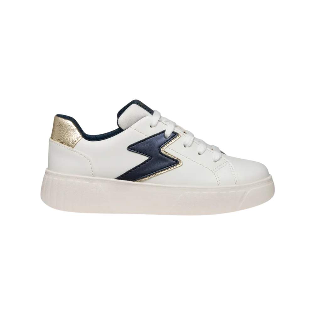 Zapatilla deportiva Rayo Talón Dorado Blanco Azul