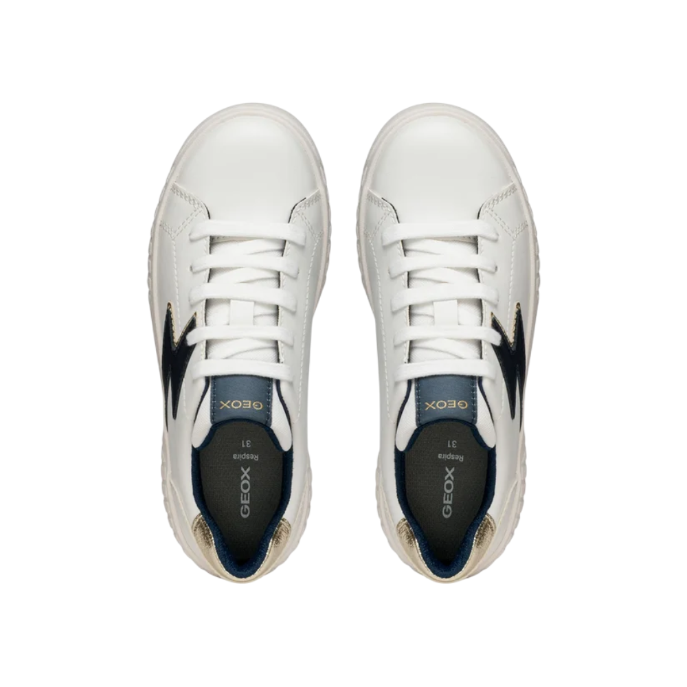 Zapatilla deportiva Rayo Talón Dorado Blanco Azul