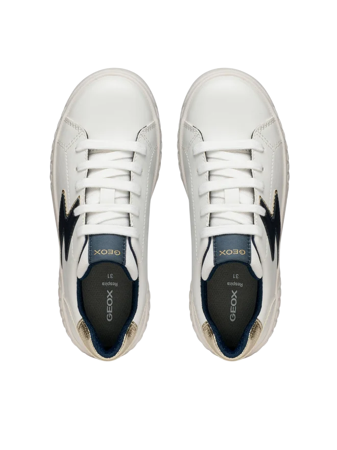 Zapatilla deportiva Rayo Talón Dorado Blanco Azul