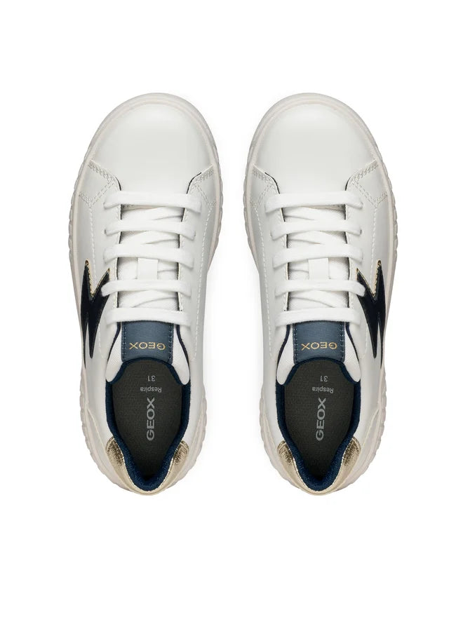 Zapatilla deportiva Rayo Talón Dorado Blanco Azul