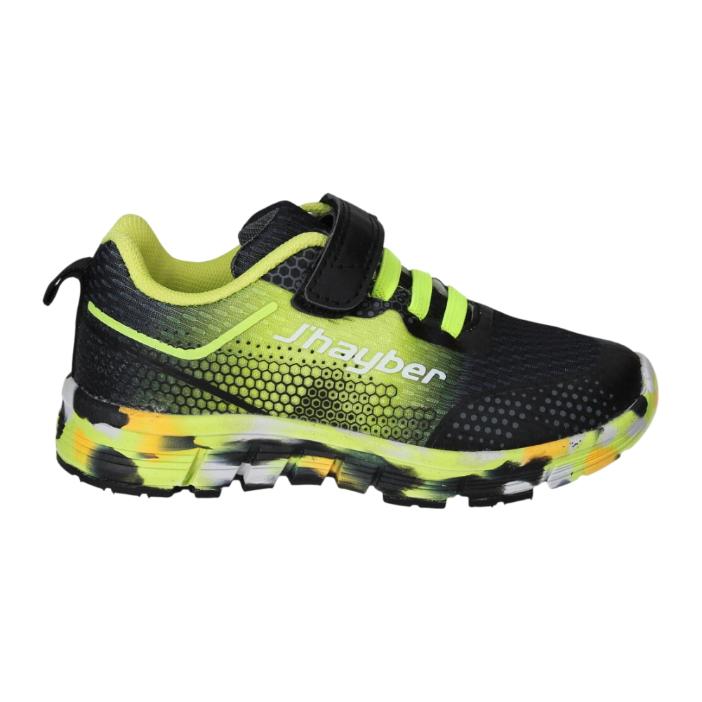 Zapatilla deportiva Velcro Cordón Negro Fluor