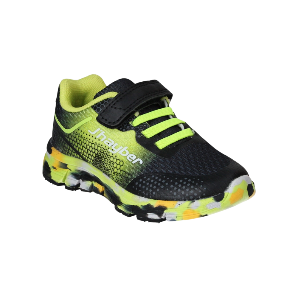 Zapatilla deportiva Velcro Cordón Negro Fluor