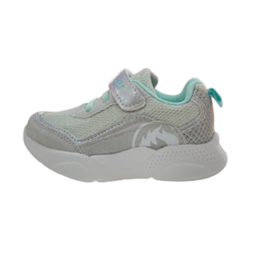 Zapatilla casual Velcro Cordón Plata Coral