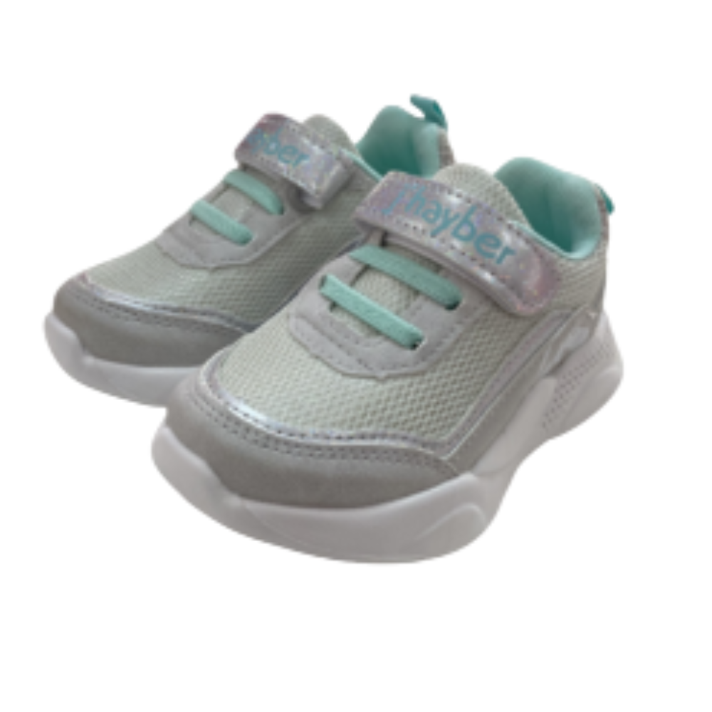 Zapatilla casual Velcro Cordón Plata Coral
