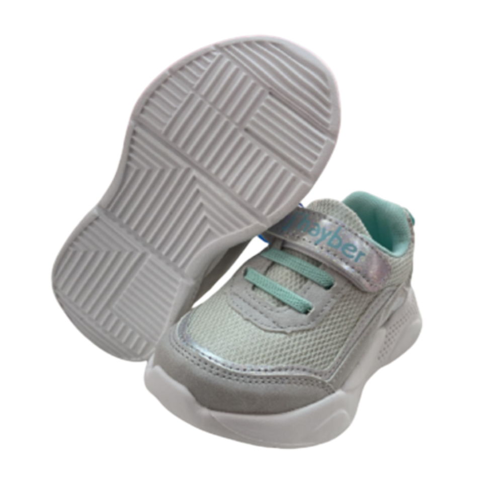 Zapatilla casual Velcro Cordón Plata Coral