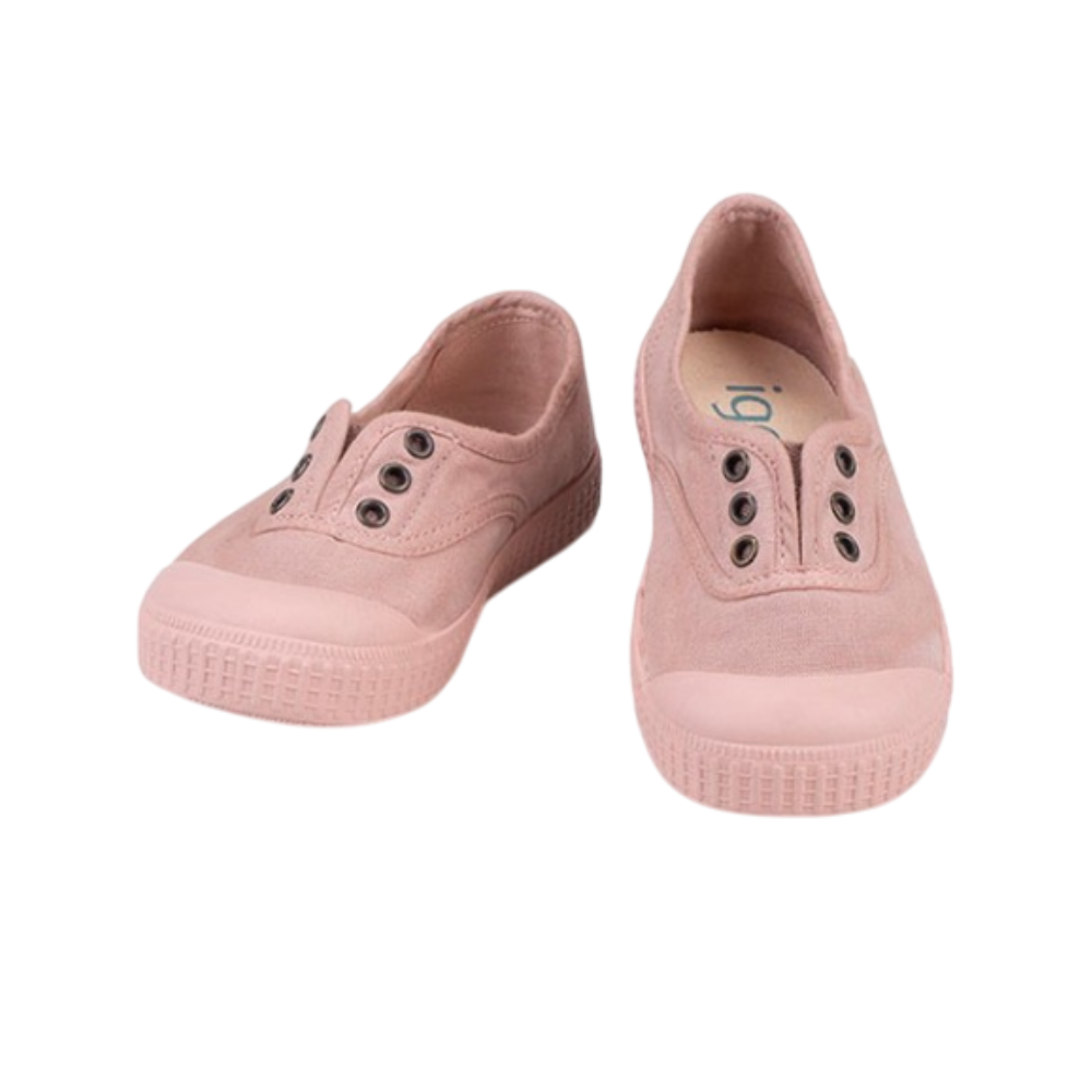 Zapatilla de lona Elástico sin Cordón Rosa