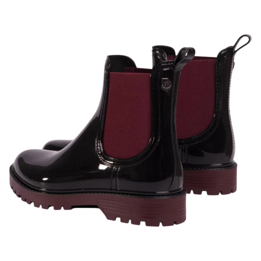 Bota de agua Elástico Negro Burdeos