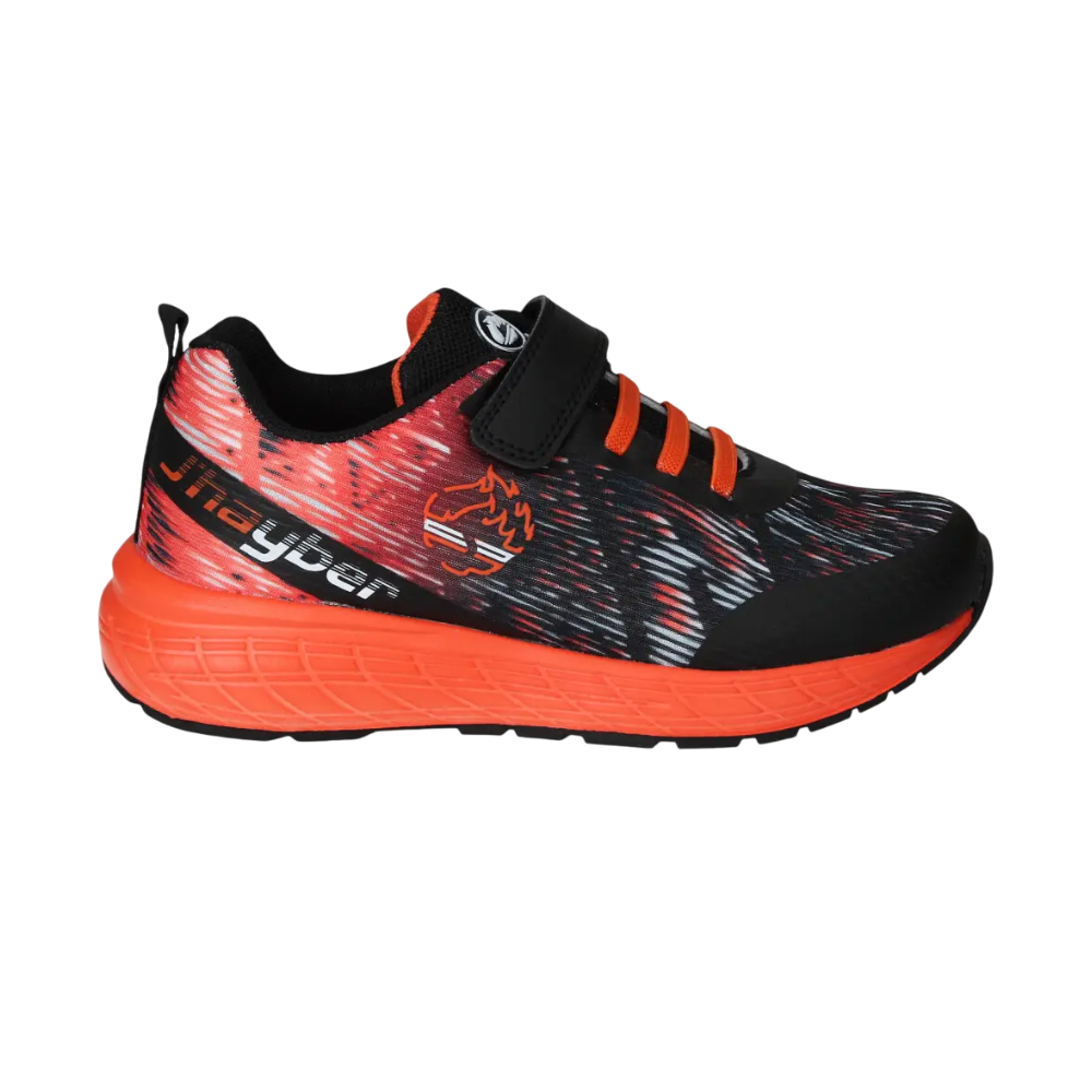 Zapatilla deportiva Velcro Cordón Negro Naranja