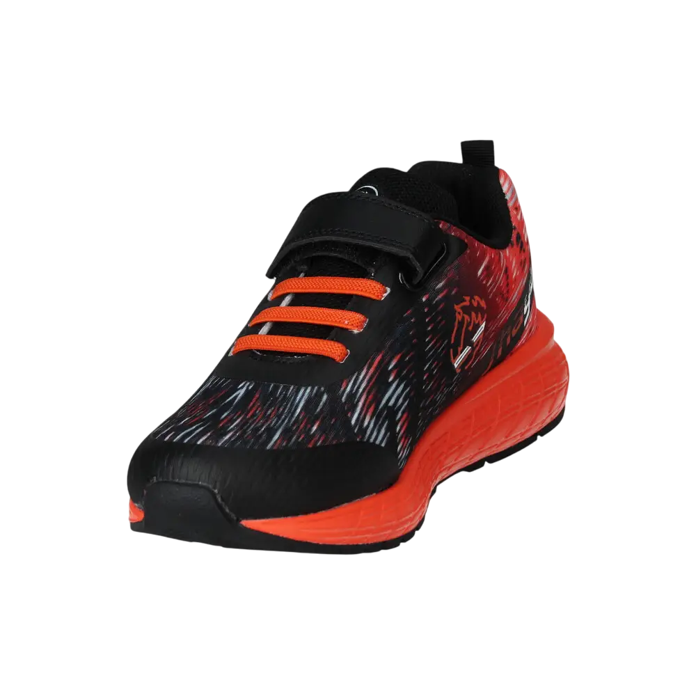 Zapatilla deportiva Velcro Cordón Negro Naranja