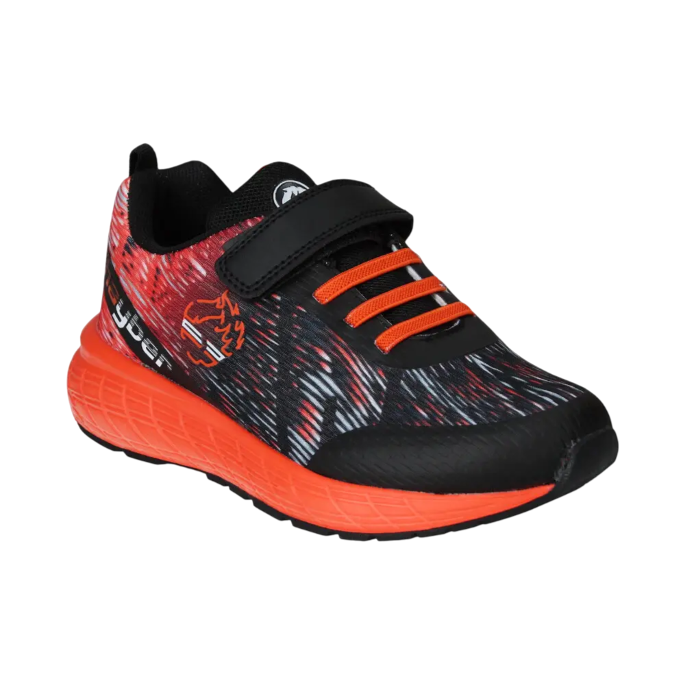 Zapatilla deportiva Velcro Cordón Negro Naranja