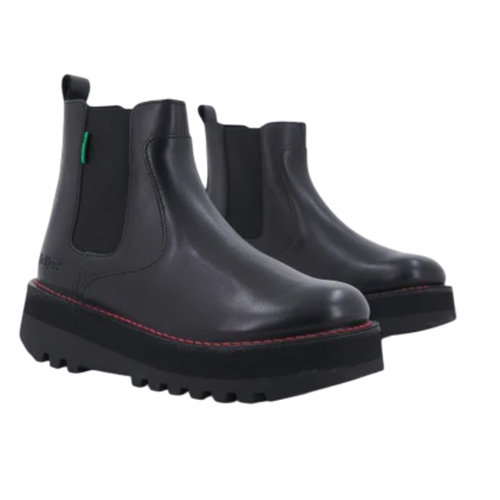 Bota Kickers Plataforma Negra Elástico