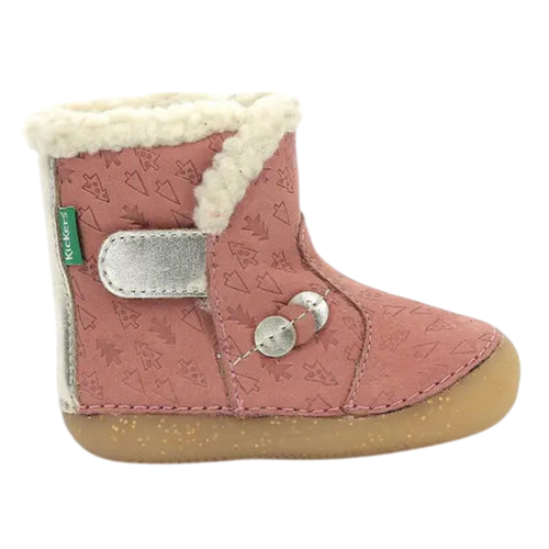Bota Kickers Rosa Forro Borreguito