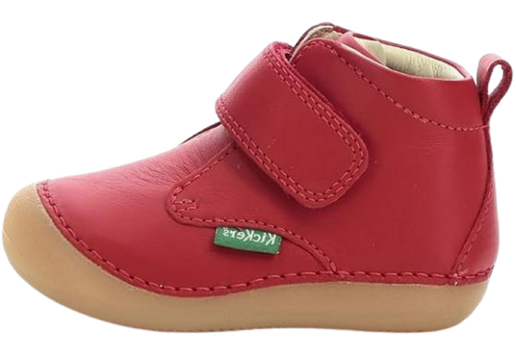 Botín Liso Piel Rojo Granate