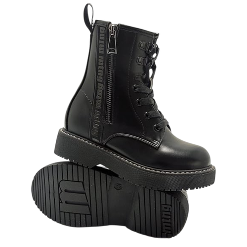 Bota Militar Mustang Negra Cremallera
