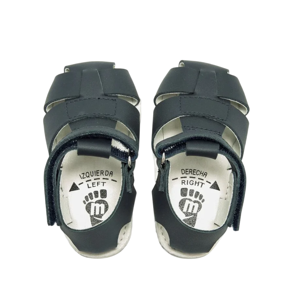 Sandalia Tiras Velcro Azul Marino