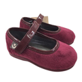 Merceditas Velcro Terciopelo Burdeos
