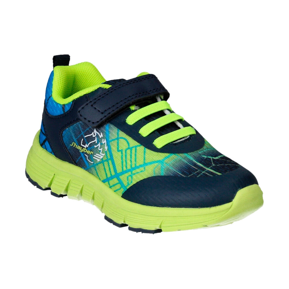 Zapatilla deportiva Velcro Cordón Azul Verde Fluor