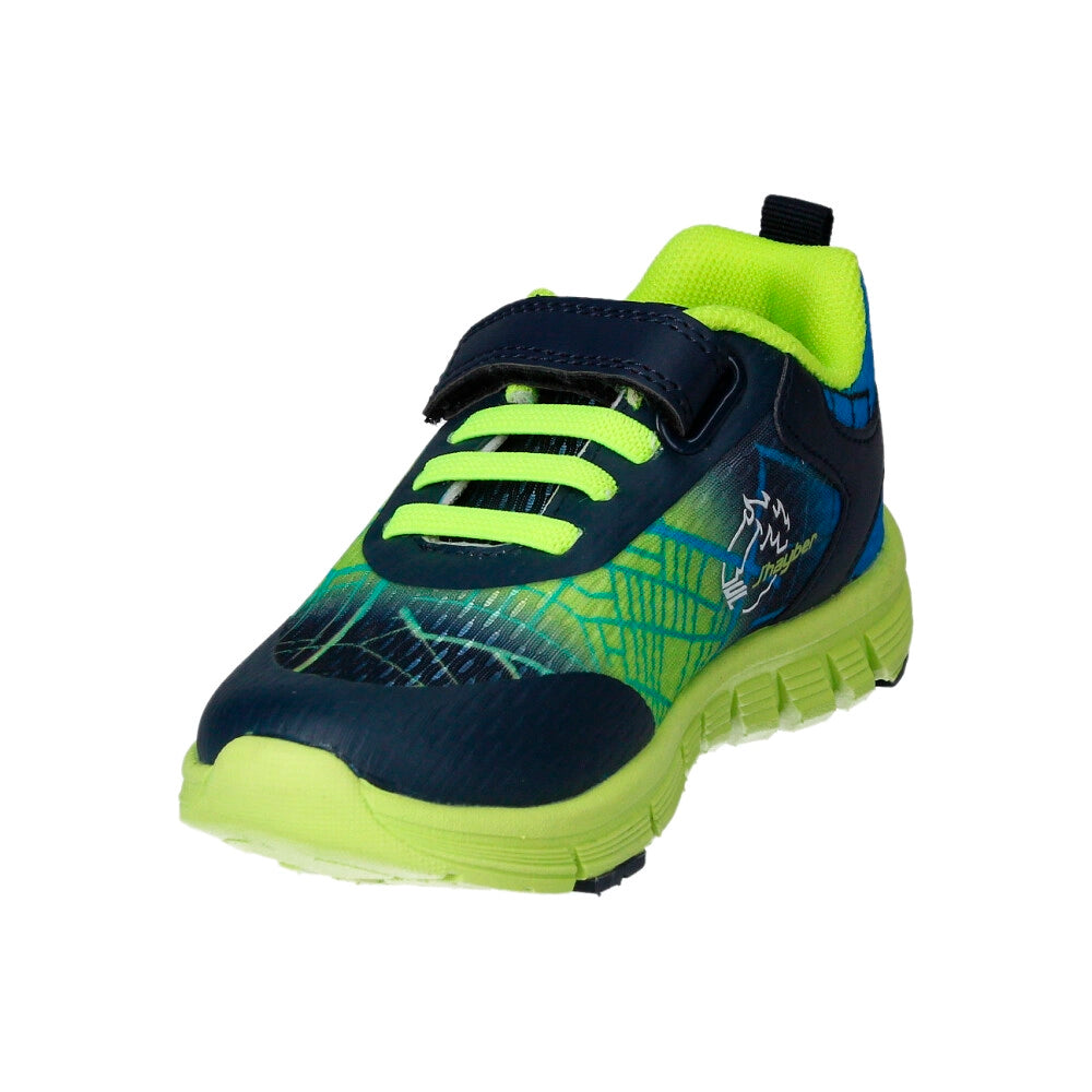 Zapatilla deportiva Velcro Cordón Azul Verde Fluor