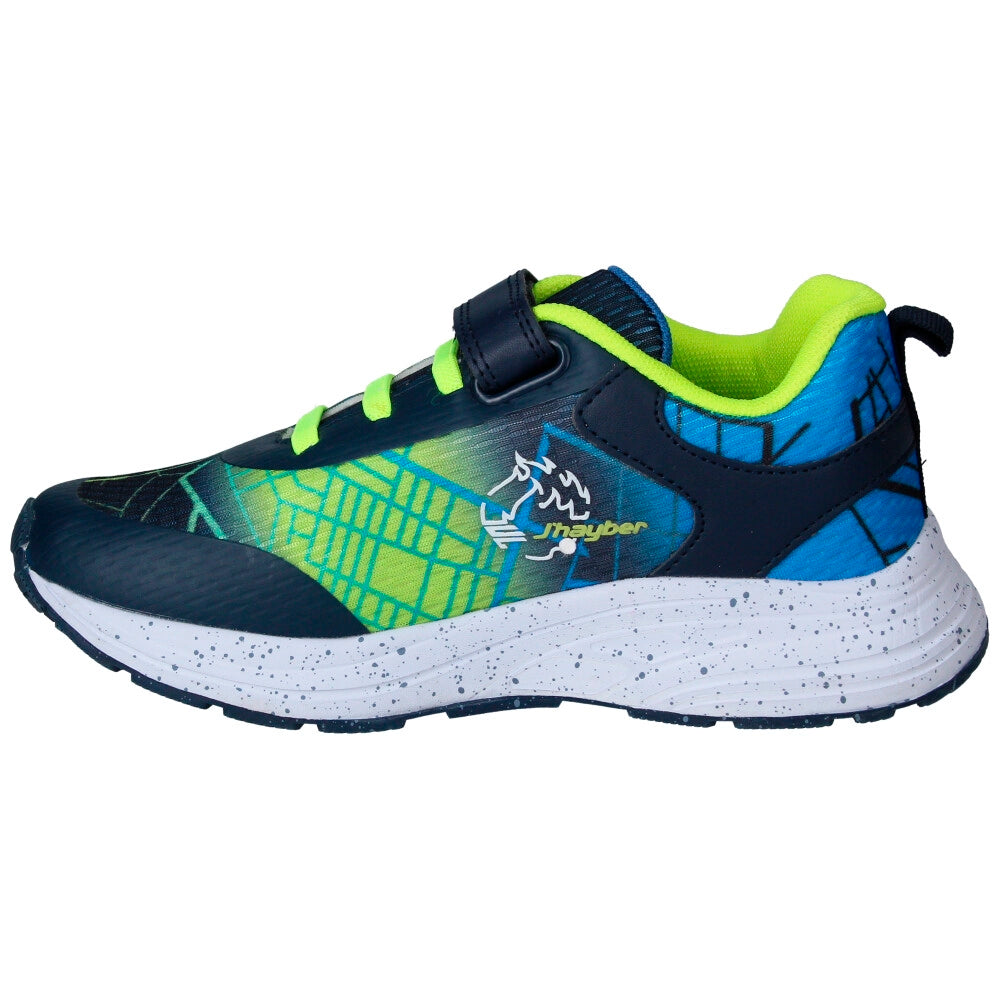 Zapatilla deportiva Velcro Cordón Azul Fluorescente