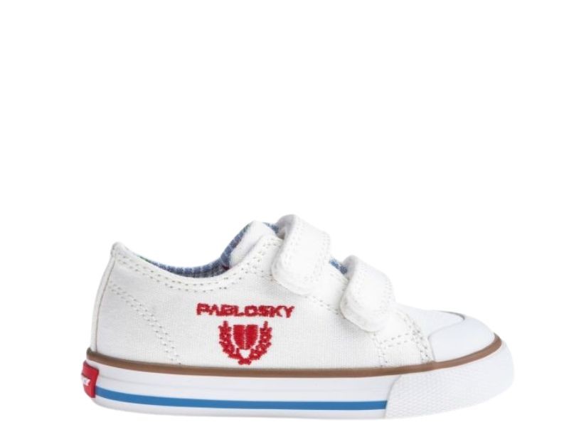 Zapatilla Pablosky Lona Velcro Blanca